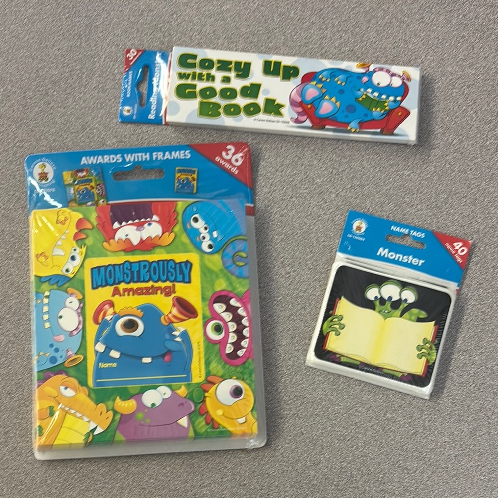 Monster Theme Classroom Bundle - Awards, Bookmarks, Name Tags